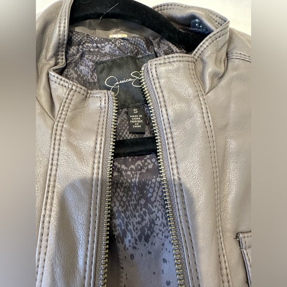 Jessica Simpson Gray Leather Jacket - Picture 3 of 6
